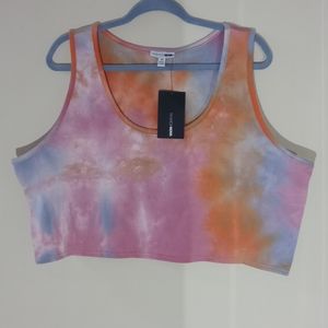 ❤ Fashion Nova Plus Size Tie Dye Crop Top